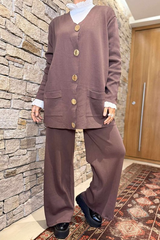 Mayfair Luxury Knit Co Ord Set Chocolate /25 =